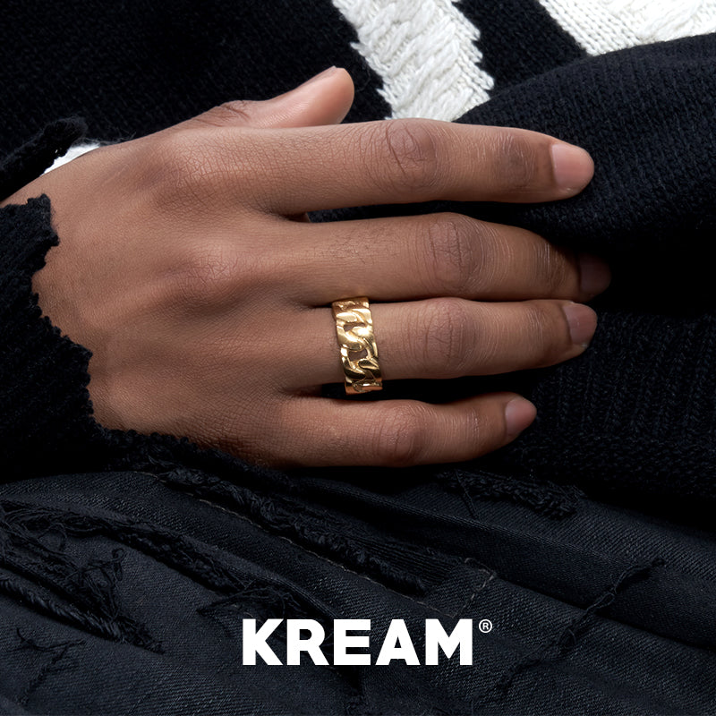 KREAM 18K gold-plated ring vintage twisted chain ring