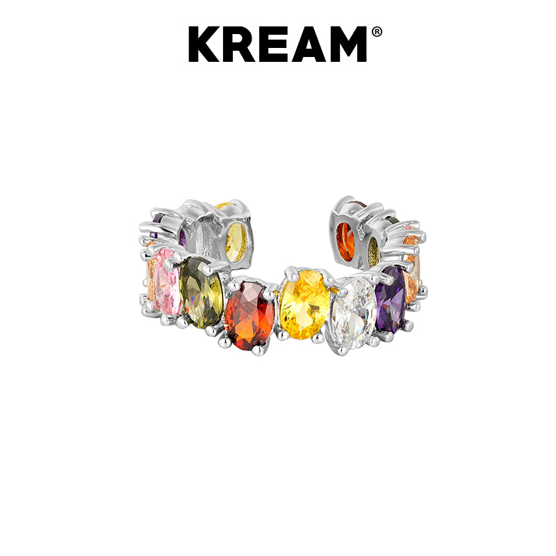 KREAM Shaped Fancy Color Diamond Ring in K Gold Plated Adjustable Size