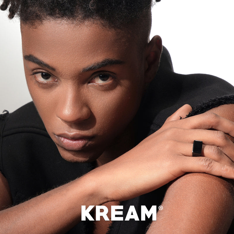 KREAM Simple Black Ring