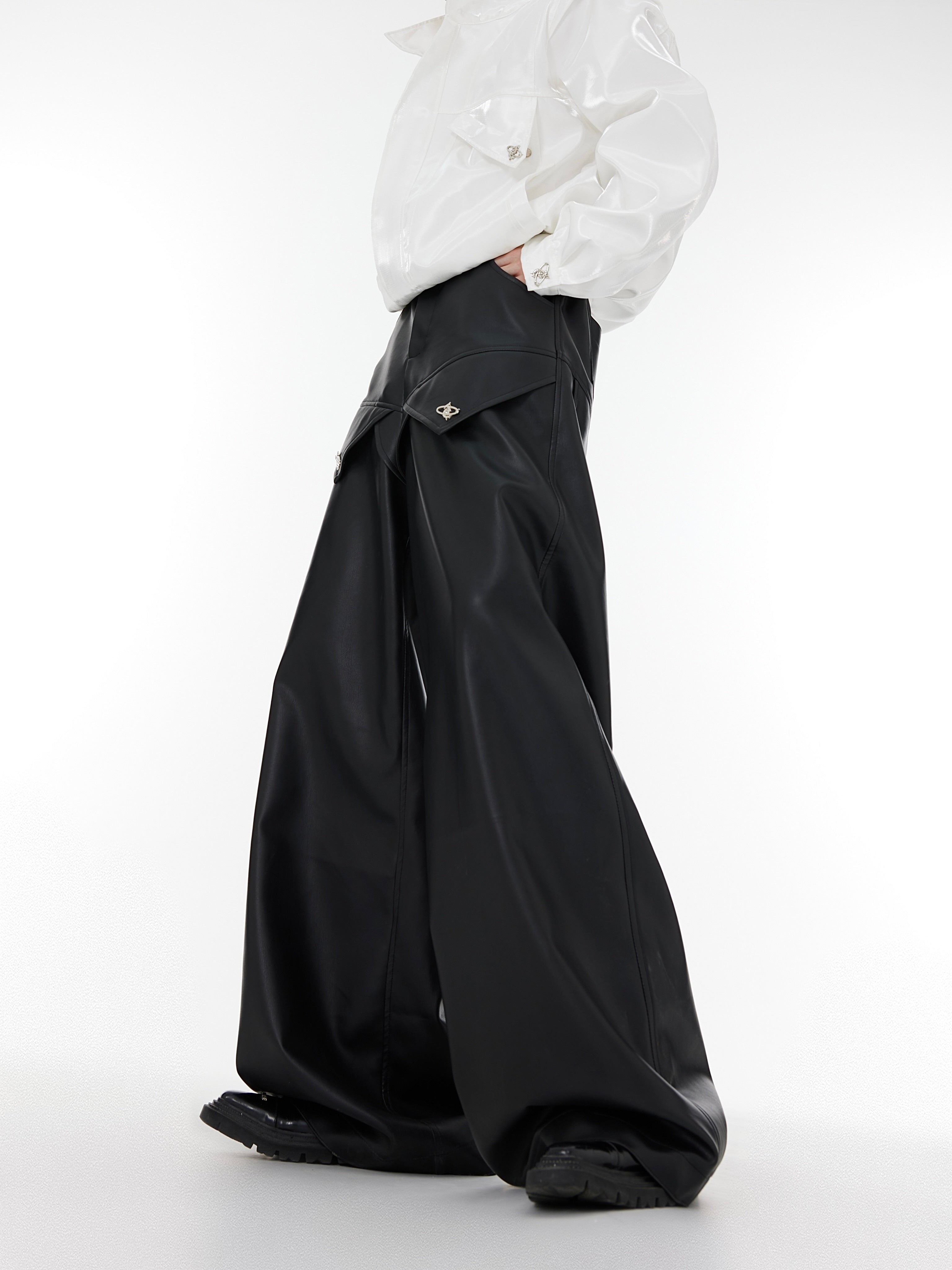 ArguE CulturE High Waist Wide Leg Leather Pants