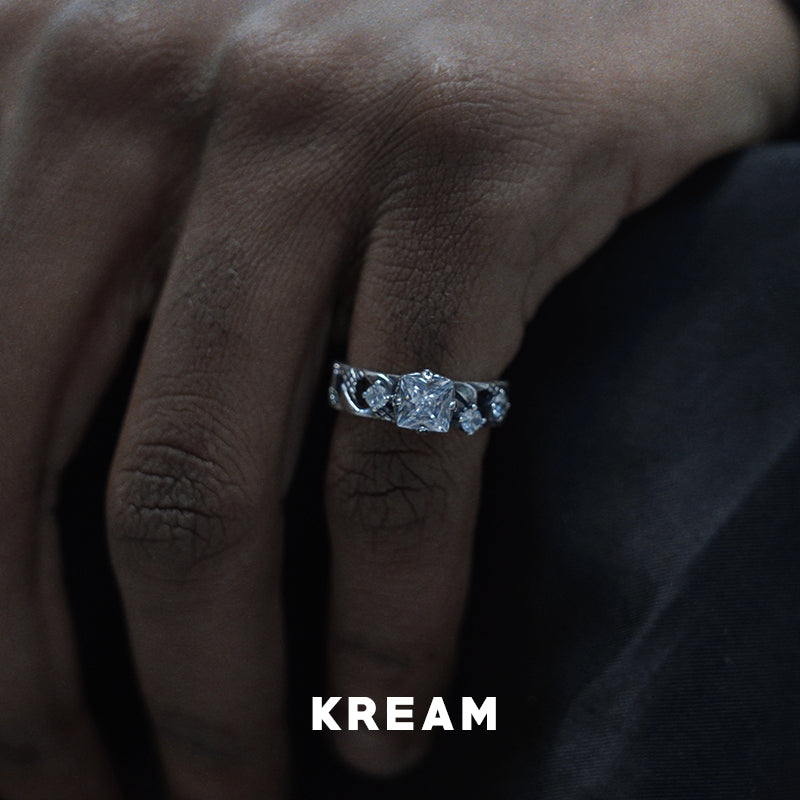 KREAM S925 Sterling Silver Vintage Zirconia Ring