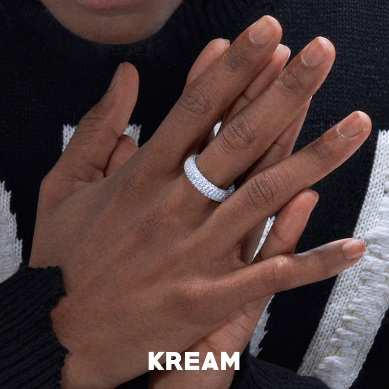 KREAM S925 ice ring in sterling silver with full diamonds