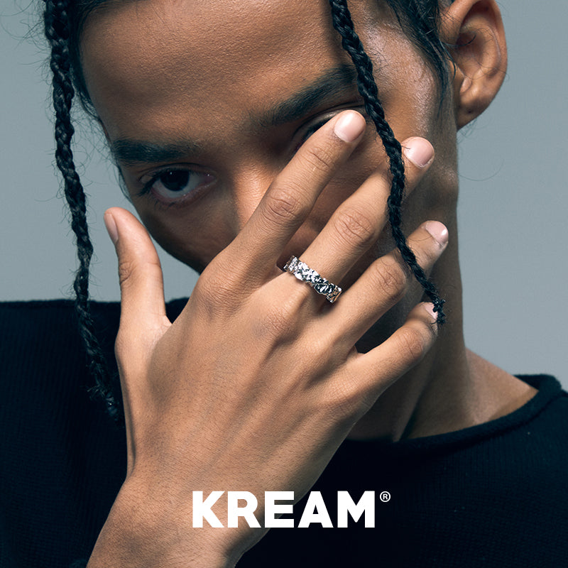 KREAM S925 スターリングシルバー 不規則なシンプルハンマー加工オープンエンドリング