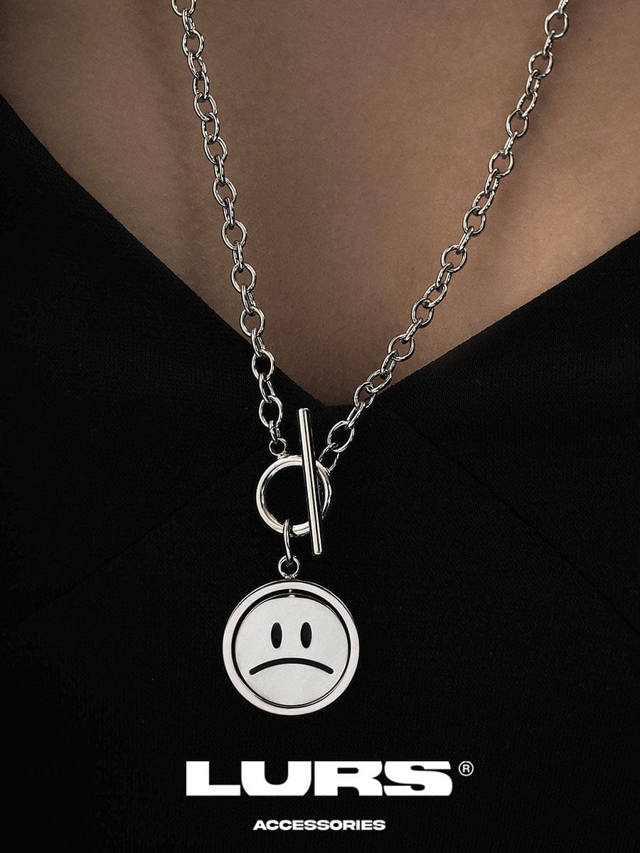 LURS Emoji Reversible Necklace (Tonal Linked Chain)