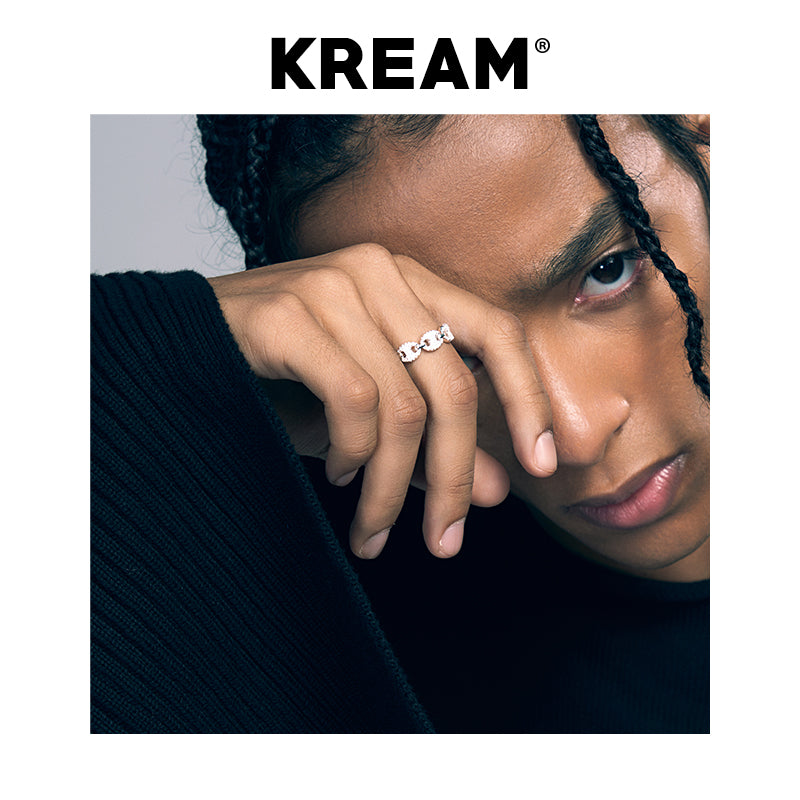 KREAM S925 スターリングシルバー フルダイヤモンド チェーンリング