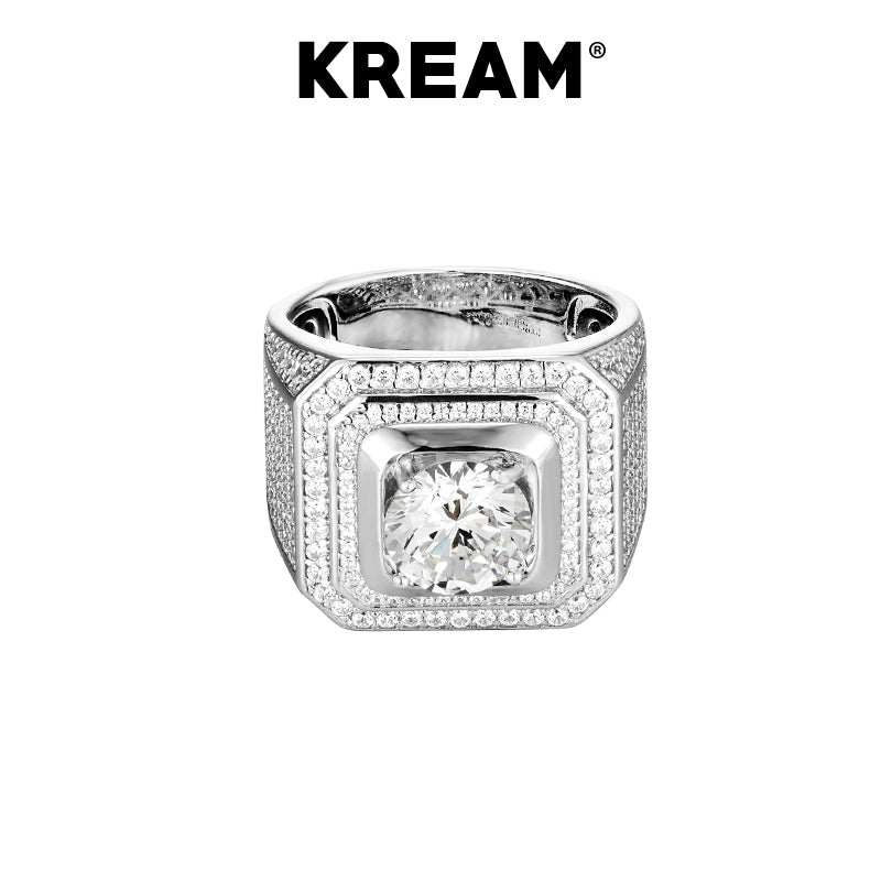 KREAM S925 Sterling Silver High Carbon Diamond Ring