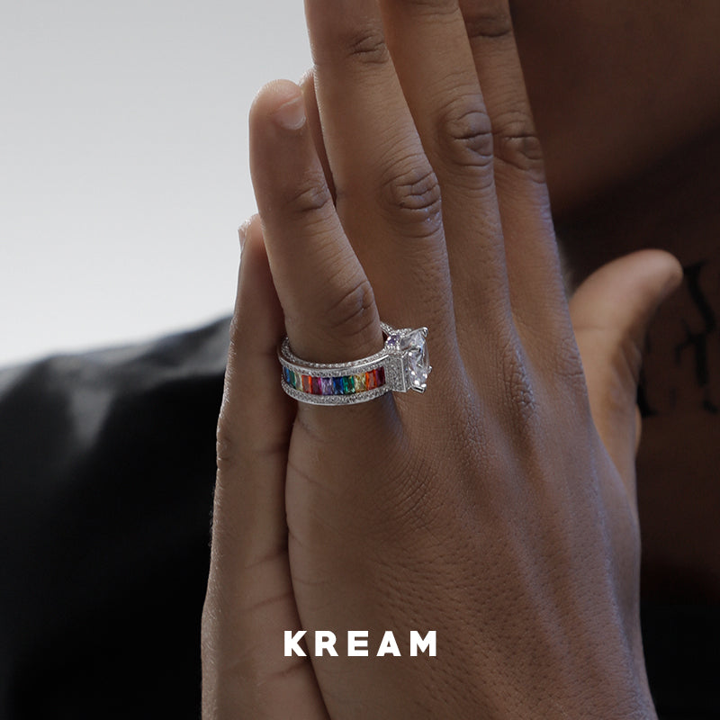 KREAM イリデッセント バゲット ダイヤモンド リング