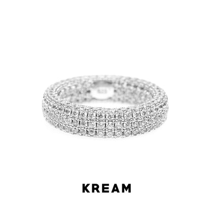 KREAM S925 ice ring in sterling silver with full diamonds