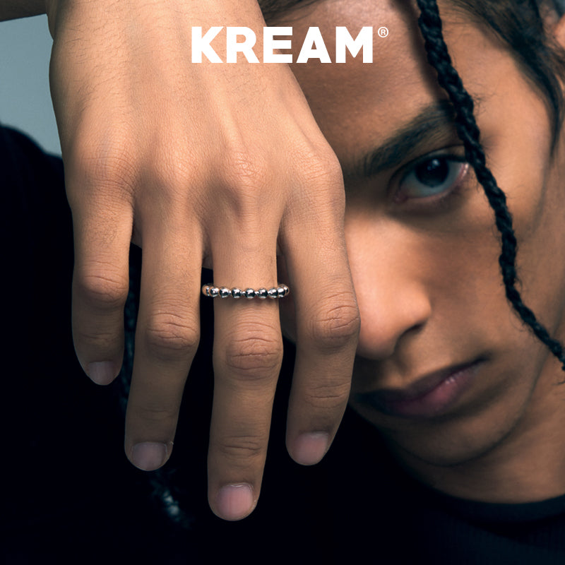 KREAM S925 Sterling Silver Round Bead Chain Ring