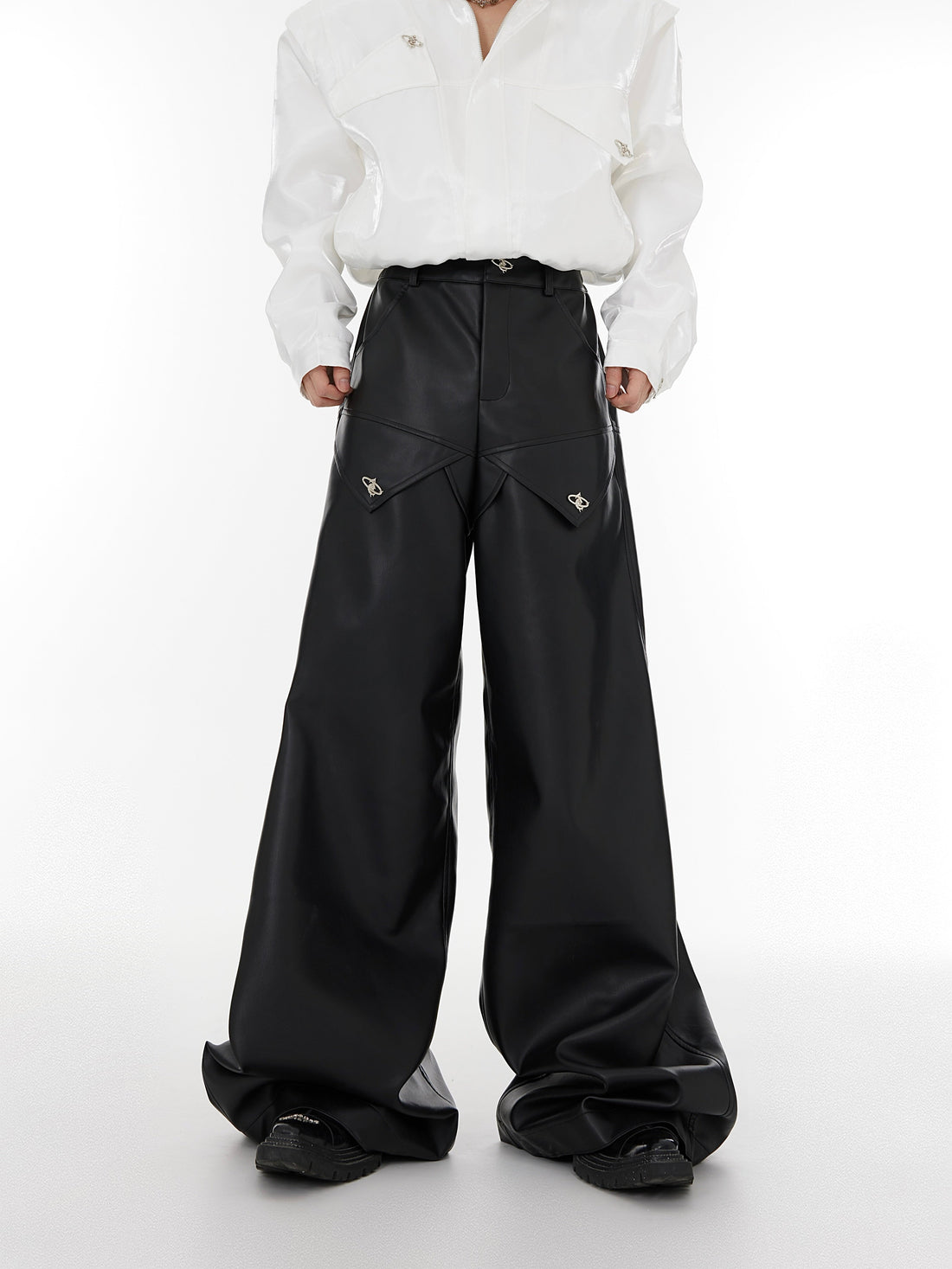 ArguE CulturE High Waist Wide Leg Leather Pants