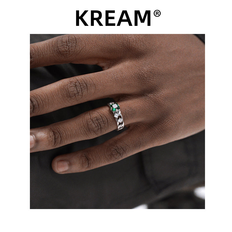 KREAM S925 Sterling Silver Vintage Zirconia Ring