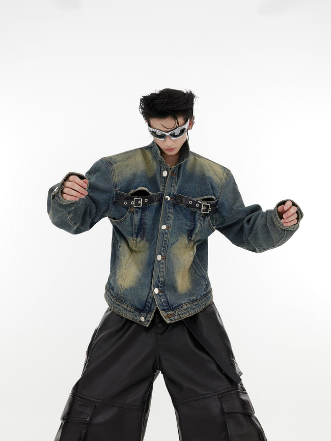 ArguE CulturE Cutout Cropped Denim Jacket Main Image