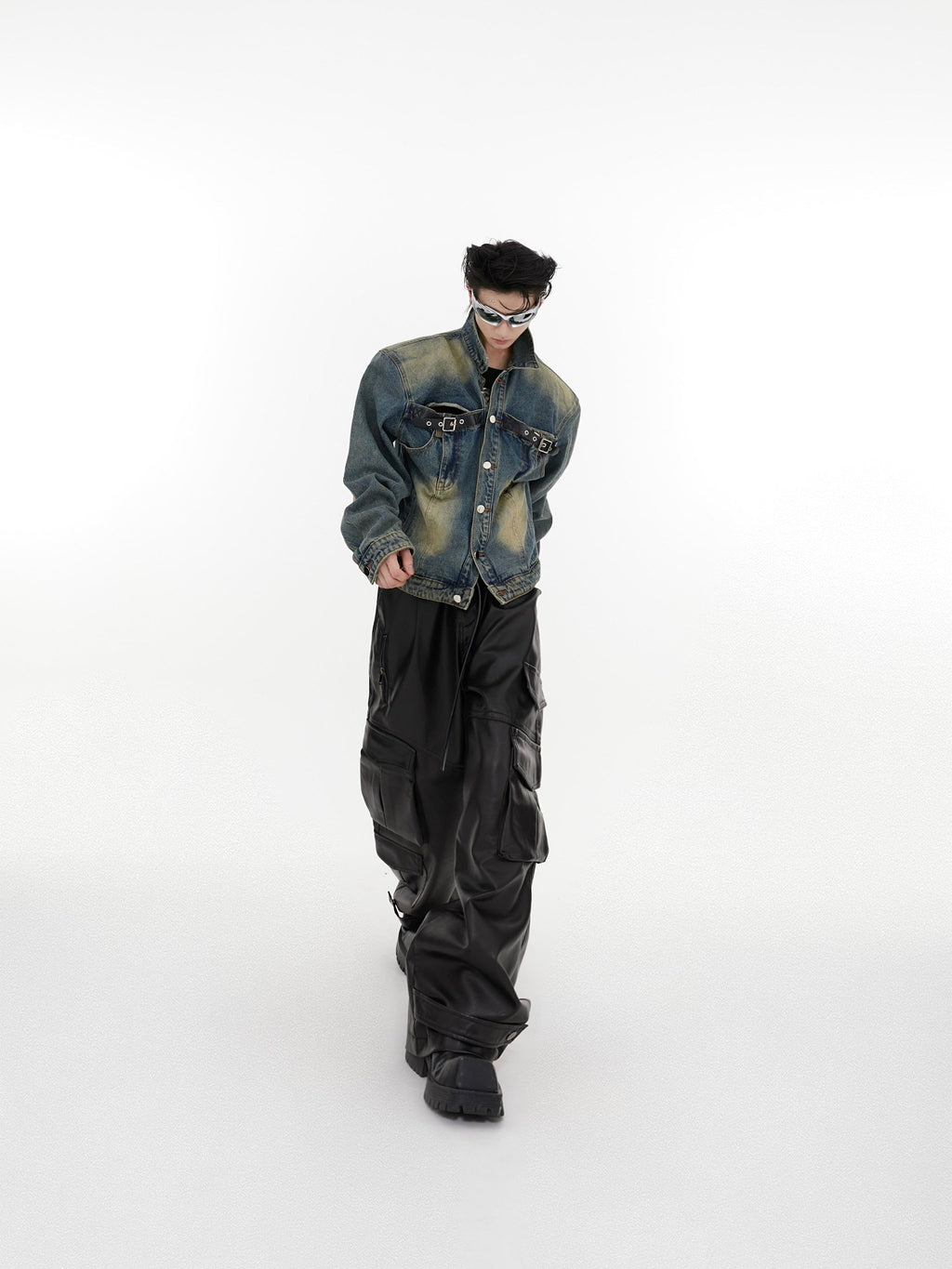 ArguE CulturE Cutout Cropped Denim Jacket - COPPING THREADS - ArguE CulturE
