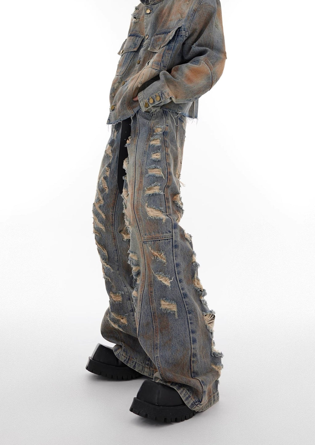 ArguE CulturE Distressed Denim Jacket Ripped Denim - COPPING THREADS - ArguE CulturE