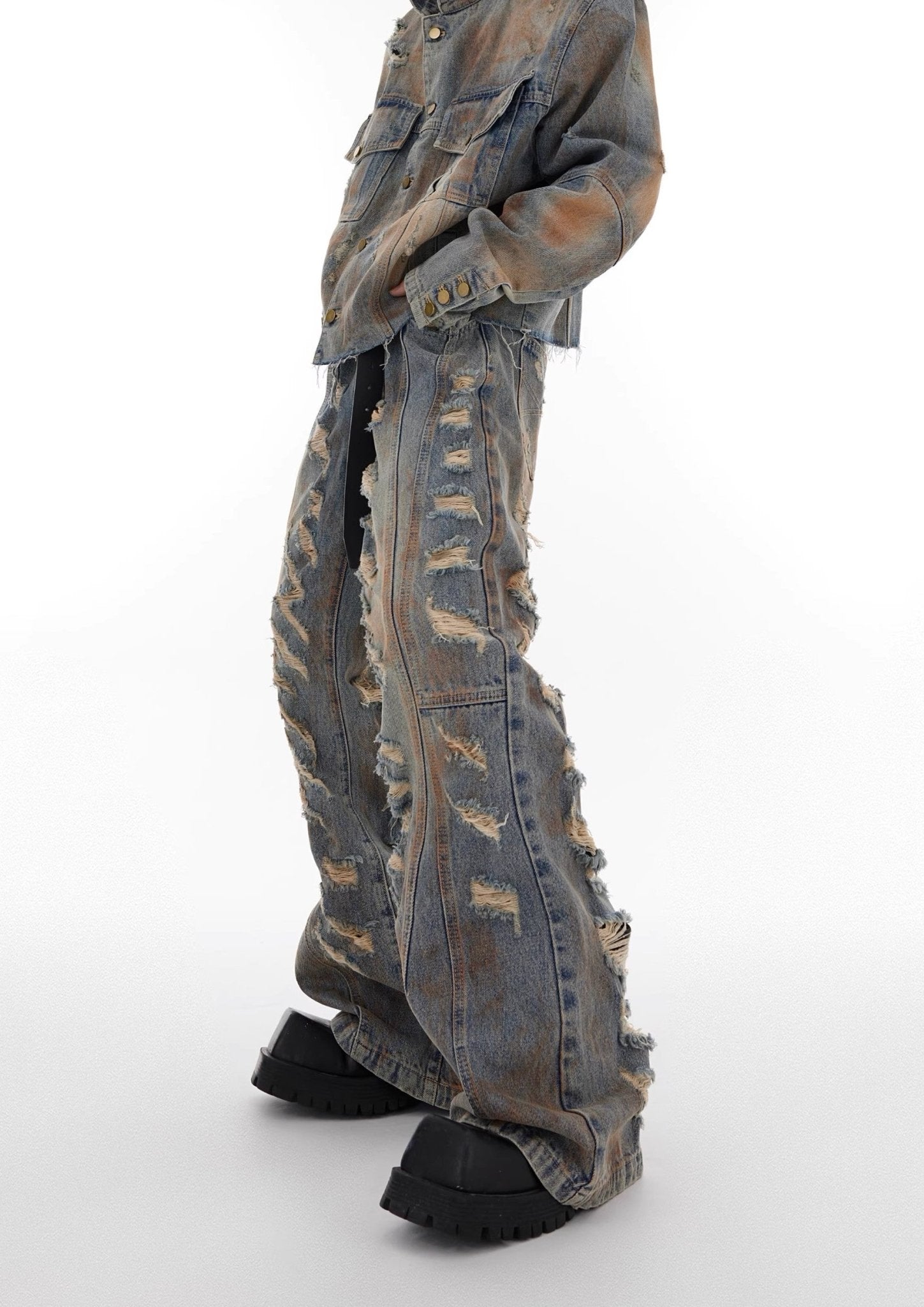 ArguE CulturE Distressed Denim Jacket Ripped Denim - COPPING THREADS - ArguE CulturE