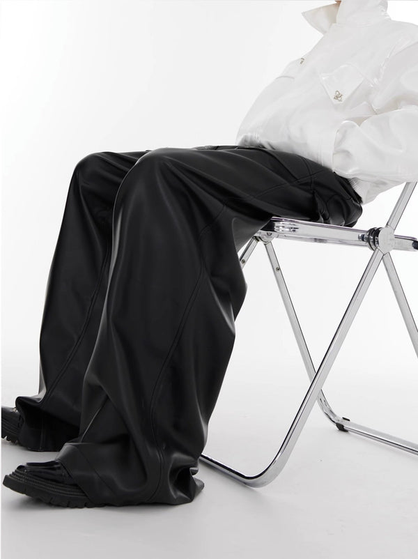 ArguE CulturE High Waist Wide Leg Leather Pants - COPPING THREADS - ArguE CulturE