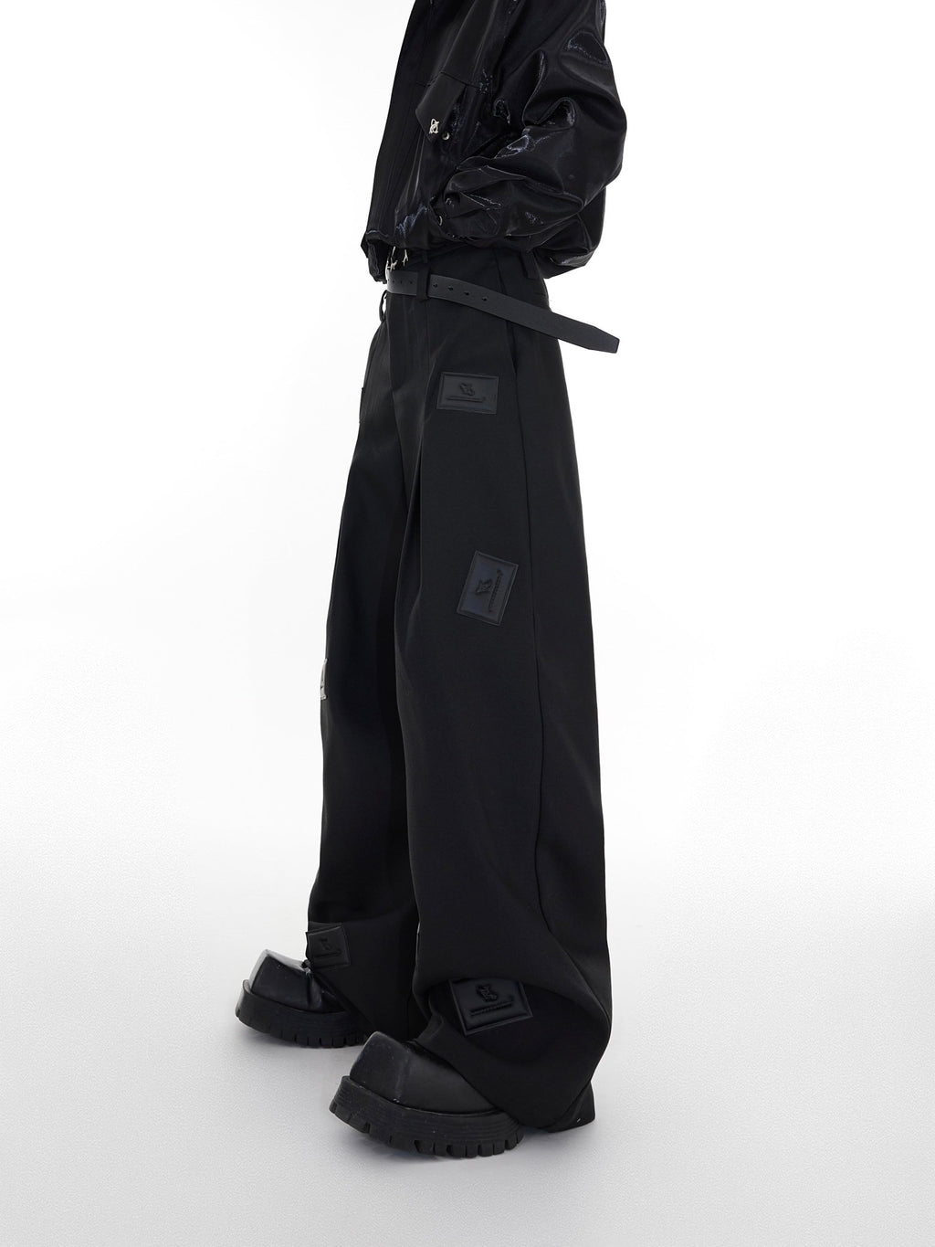 ArguE CulturE Label Graphic Drape Suit Pants - COPPING THREADS - ArguE CulturE