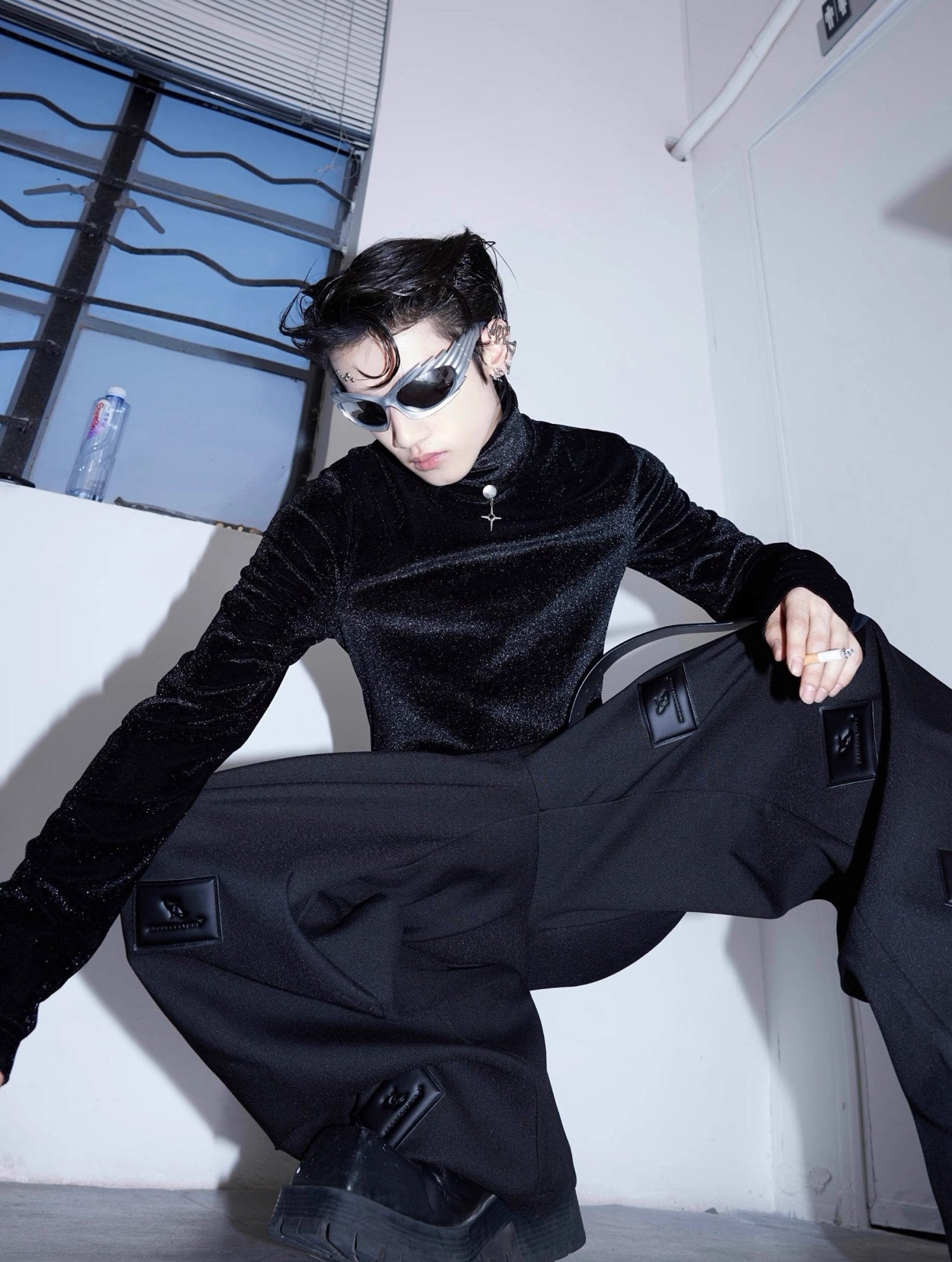 ArguE CulturE Liquid stand collar bottoming Long Sleeve Tee - COPPING THREADS - ArguE CulturE