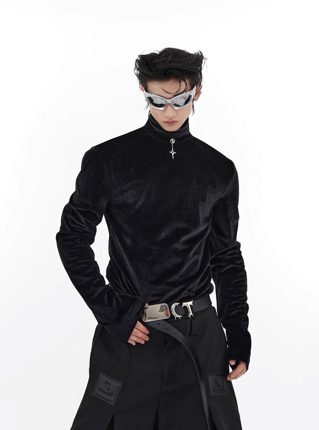 ArguE CulturE Liquid stand collar bottoming Long Sleeve Tee - COPPING THREADS - ArguE CulturE