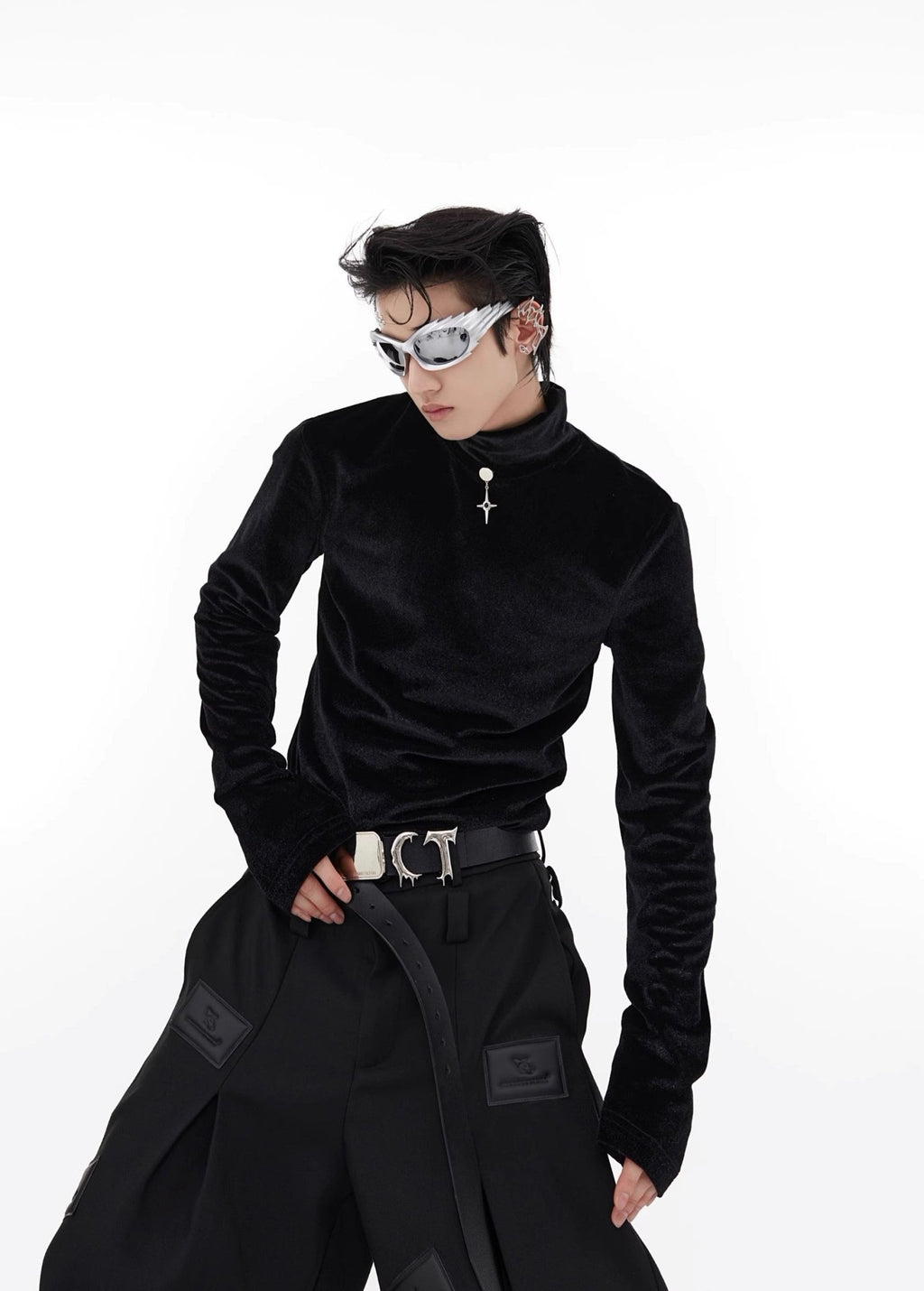 ArguE CulturE Liquid stand collar bottoming Long Sleeve Tee - COPPING THREADS - ArguE CulturE