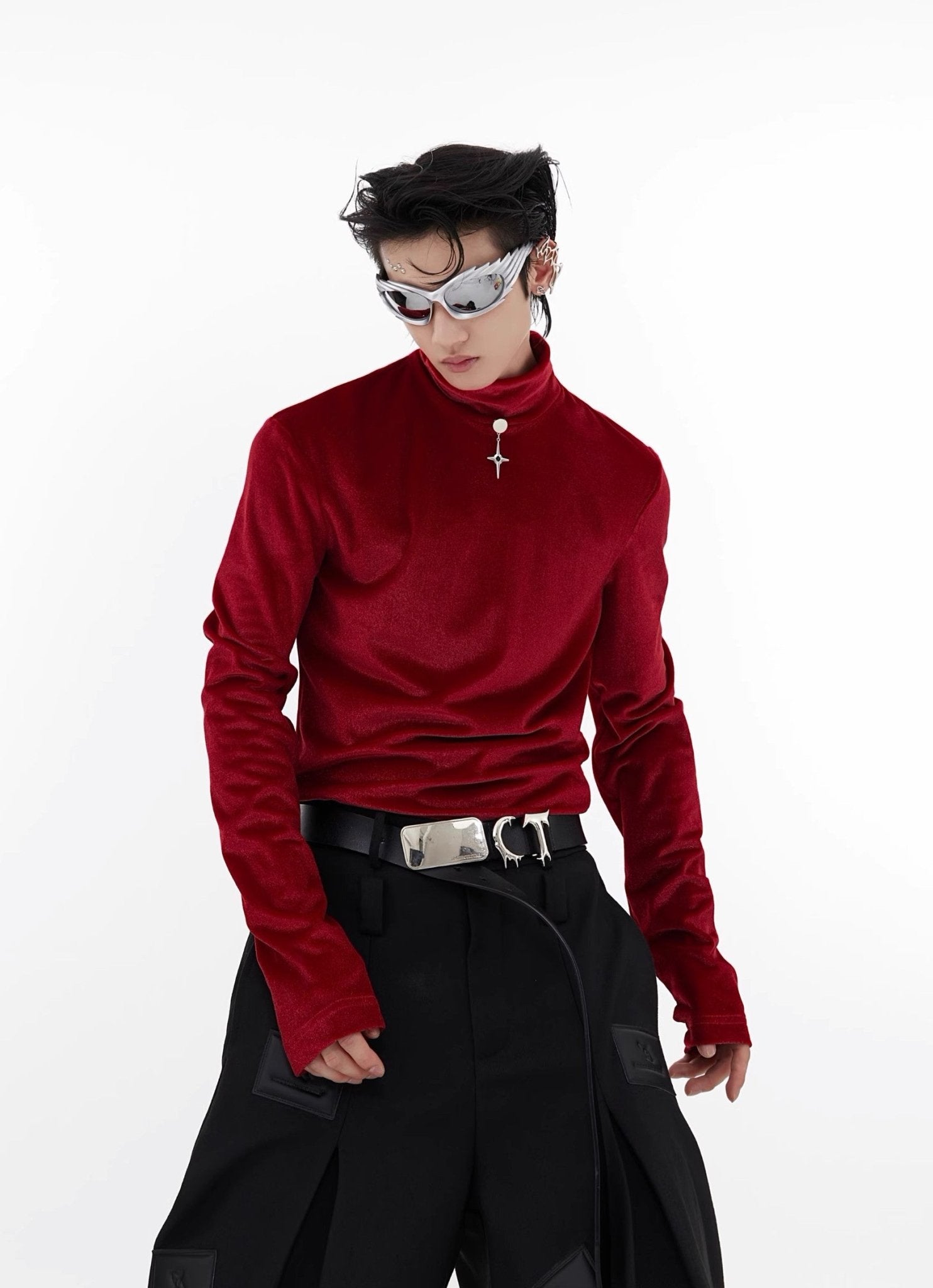 ArguE CulturE Liquid stand collar bottoming Long Sleeve Tee - COPPING THREADS - ArguE CulturE