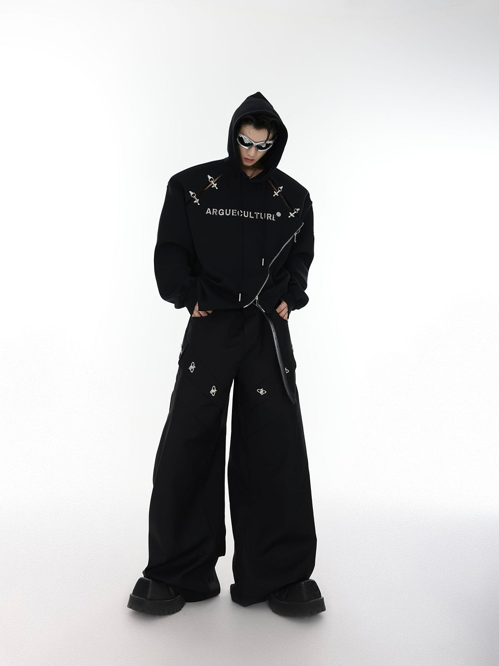 ArguE CulturE Metal Embellished Wide - leg Pants - COPPING THREADS - ArguE CulturE