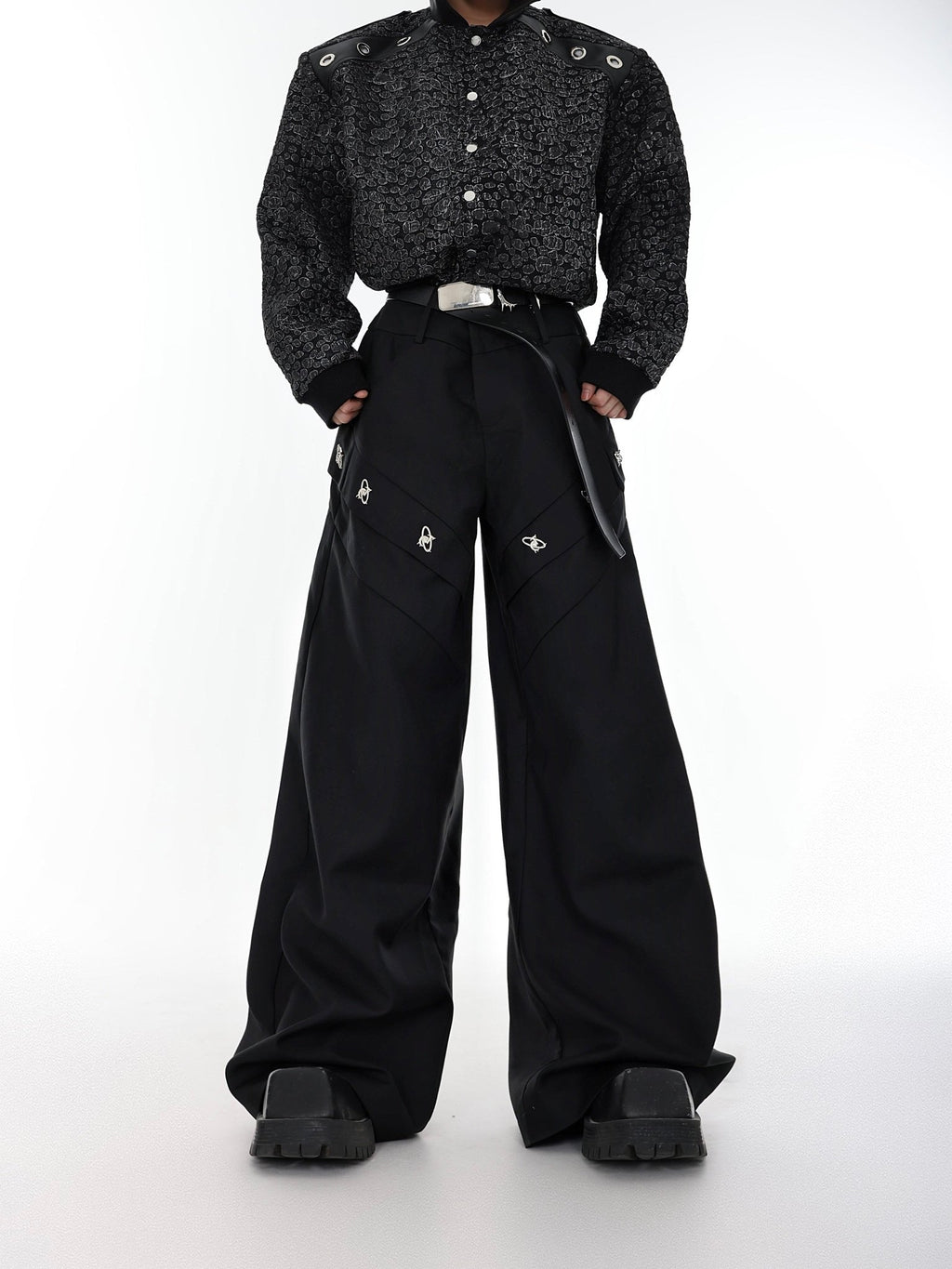 ArguE CulturE Metal Embellished Wide - leg Pants - COPPING THREADS - ArguE CulturE