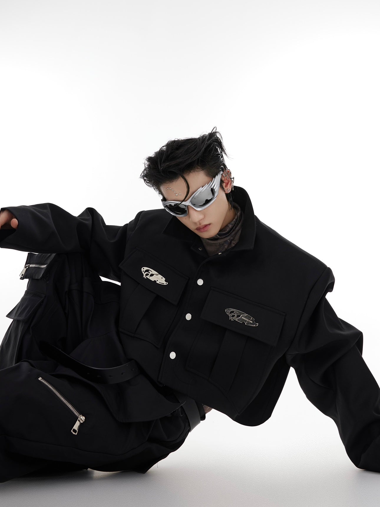 ArguE CulturE Oversized Paneled Cropped Jacket - COPPING THREADS - ArguE CulturE