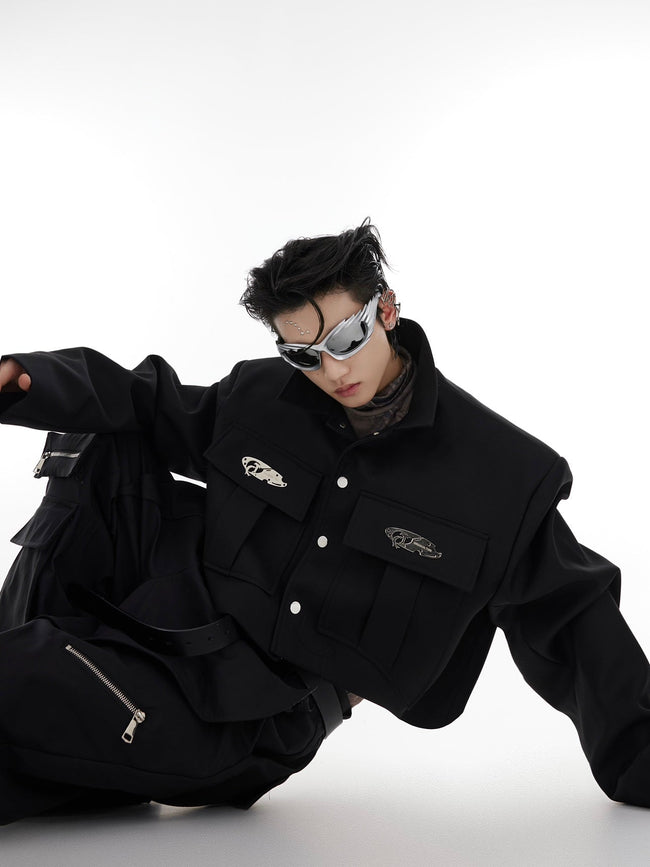 ArguE CulturE Oversized Paneled Cropped Jacket Main Image