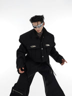 ArguE CulturE Oversized Paneled Cropped Jacket - COPPING THREADS - ArguE CulturE