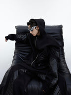 ArguE CulturE PU Leather Patchwork Hoodie - COPPING THREADS - ArguE CulturE