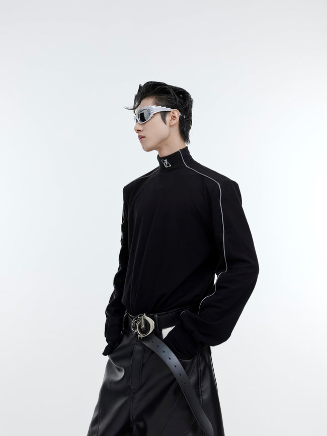 ArguE CulturE Reflective Stripe High - neck Thermal Base Layer Shirt - COPPING THREADS - ArguE CulturE Hover Image