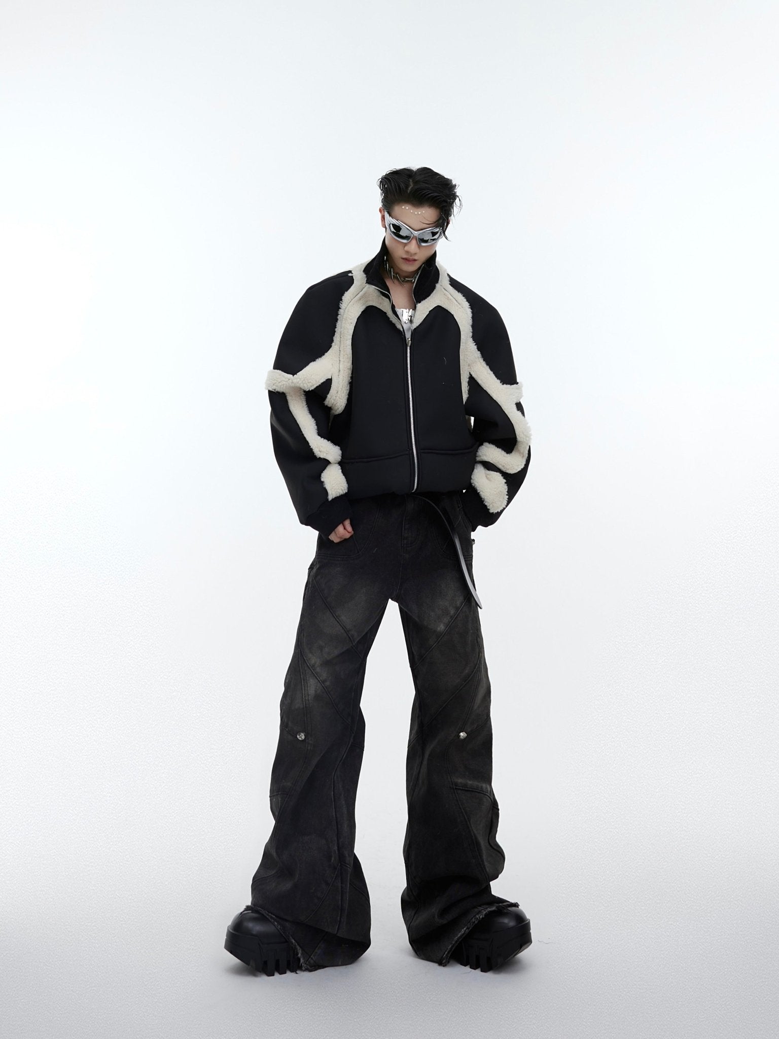 ArguE CulturE Sheep Wool Thickened PU Leather Jacket - COPPING THREADS - ArguE CulturE