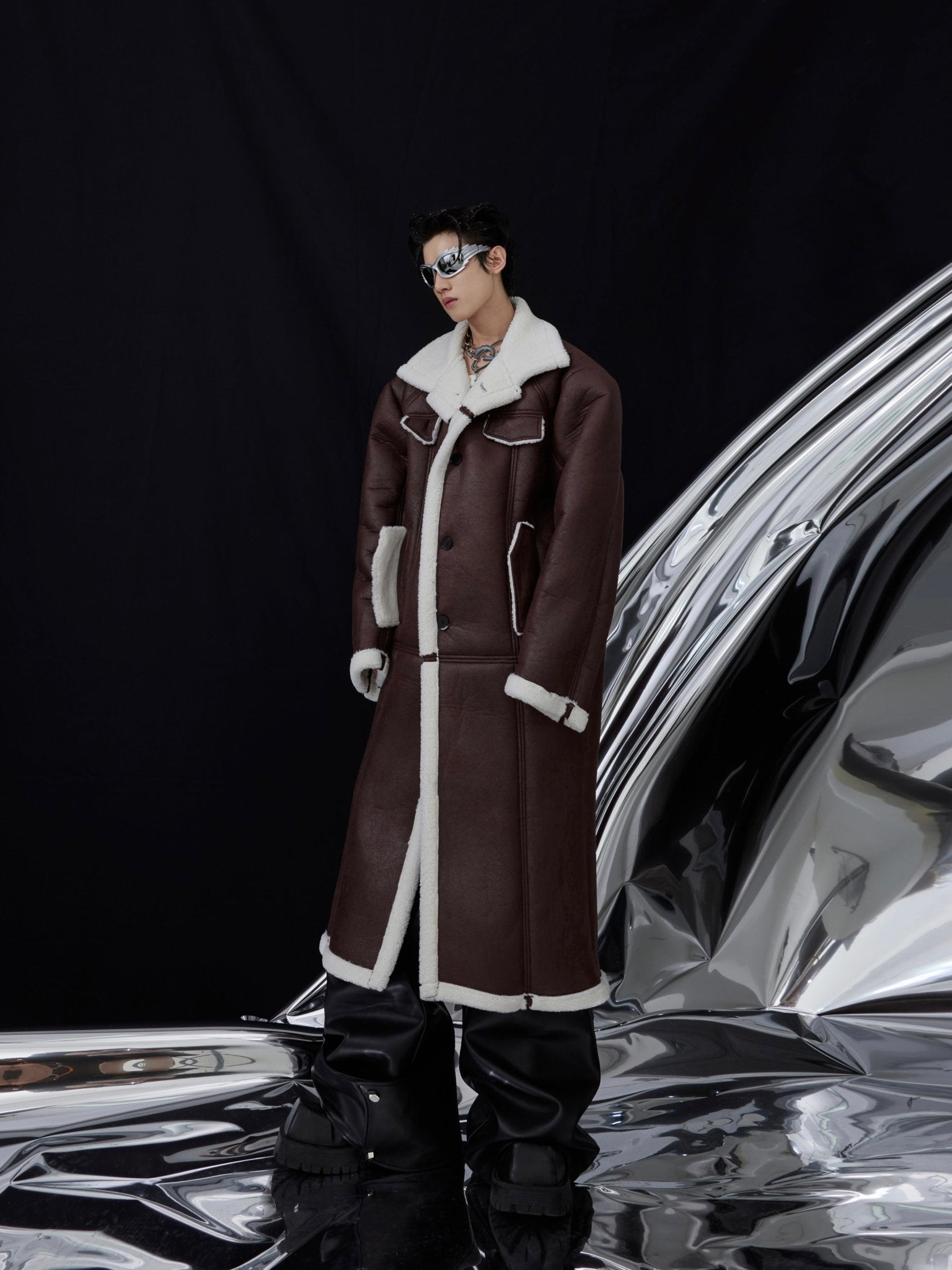 ArguE CulturE Sherpa Paneled Leather Coat - COPPING THREADS - ArguE CulturE