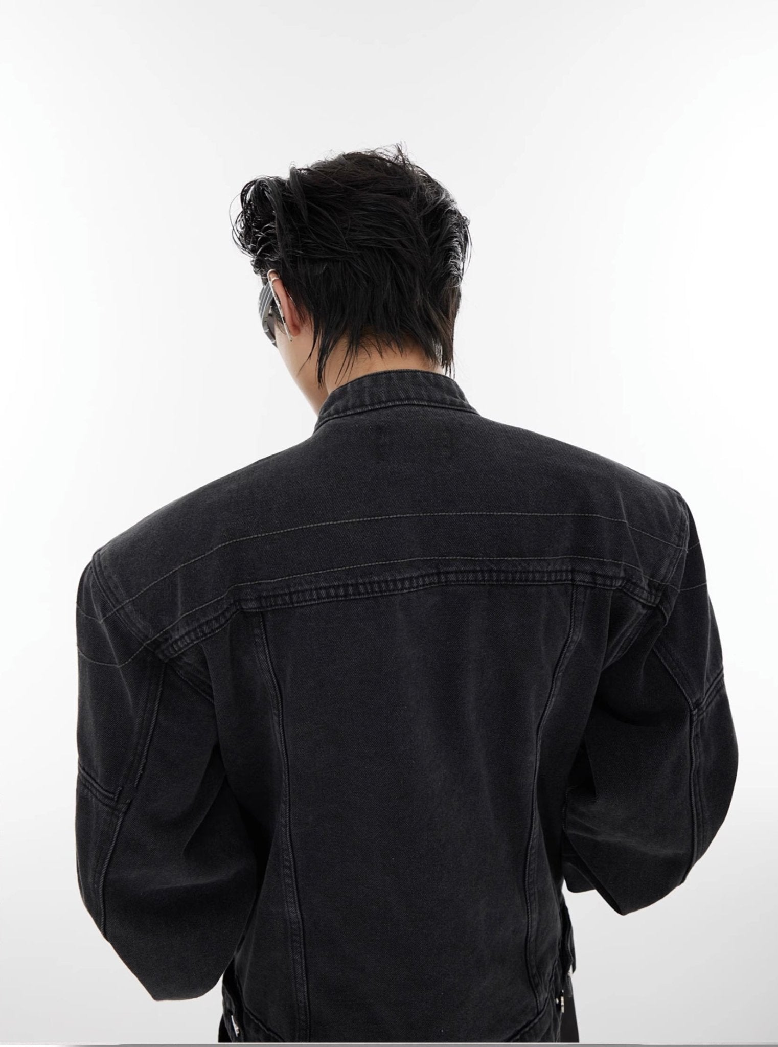 ArguE CulturE Washed Shoulder Pad Denim Jacket - COPPING THREADS - ArguE CulturE