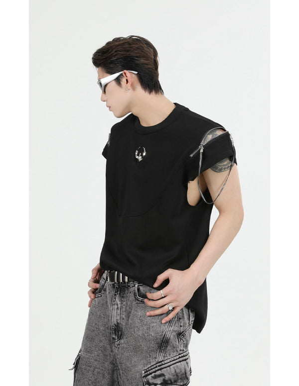 ArguE CulturE Zipper Metal Trim Vest - COPPING THREADS - ArguE CulturE