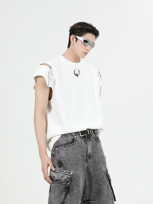 ArguE CulturE Zipper Metal Trim Vest - COPPING THREADS - ArguE CulturE Hover Image