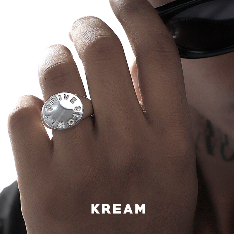 KREAM Original DRIVE SLOWLY SLOGAN Mouthpiece Sterling Silver Glossy Ring