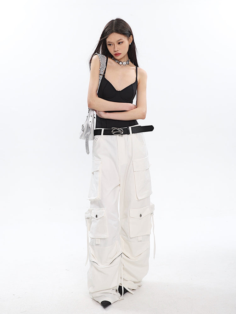 Multi-pocket Pleated Cargo Pants