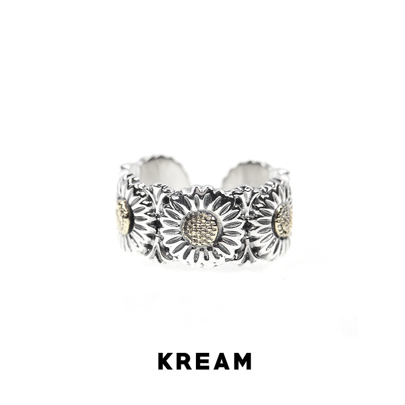 KREAM S925 daisy ring sterling silver daisy ring size adjustable