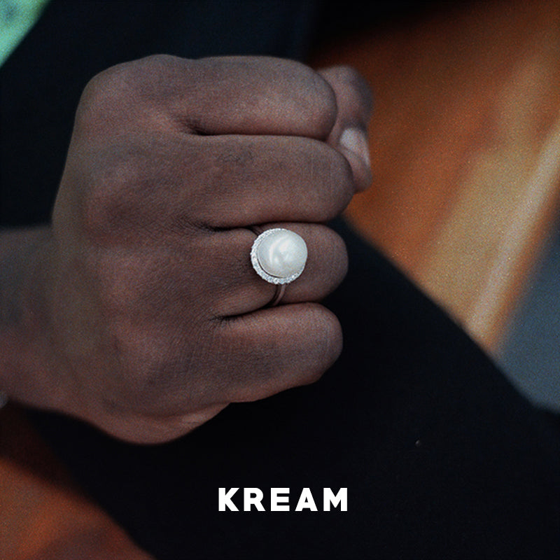 KREAM S925 スターリングシルバー 天然パールリング