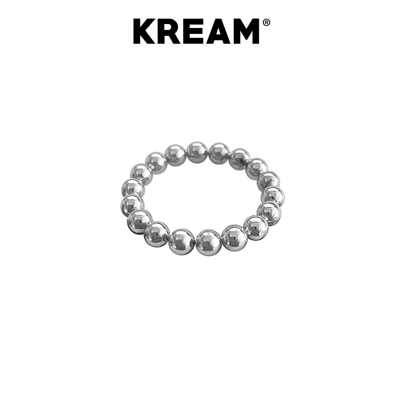 KREAM S925 Sterling Silver Round Bead Chain Ring