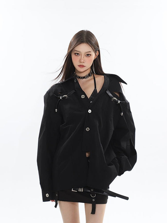 Cut - out Panel Design Shirt - COPPING THREADS - CT Select Hover Image