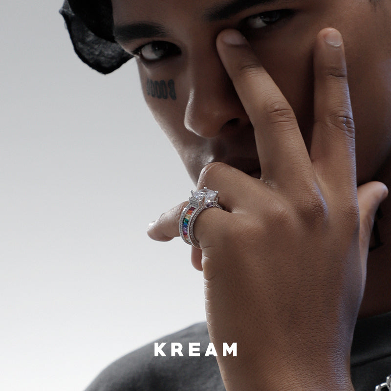 KREAM イリデッセント バゲット ダイヤモンド リング