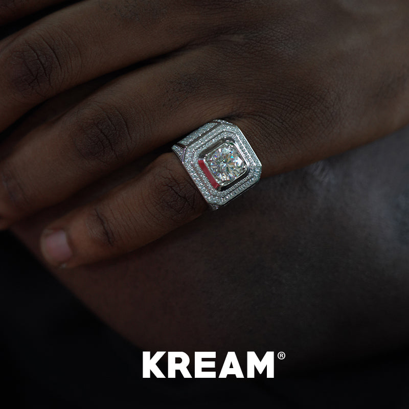 KREAM S925 Sterling Silver High Carbon Diamond Ring