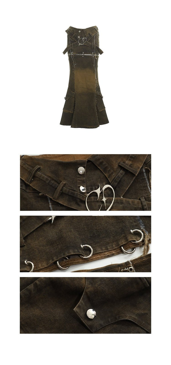 Denim Detachable Fishtail Skirt - COPPING THREADS - CT Select