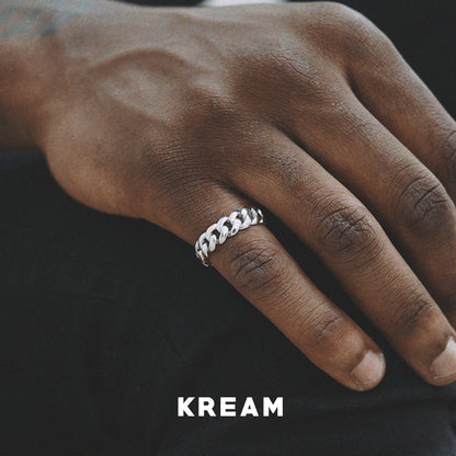 KREAM S925 Sterling Silver CUBAN RING