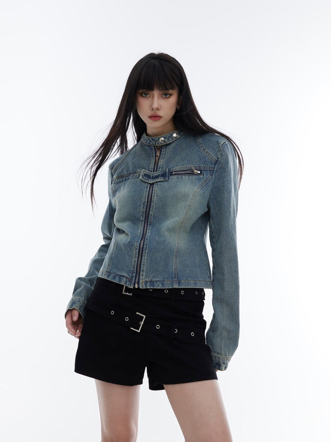 Embroidered Washed Denim Jacket - COPPING THREADS - CT Select Hover Image