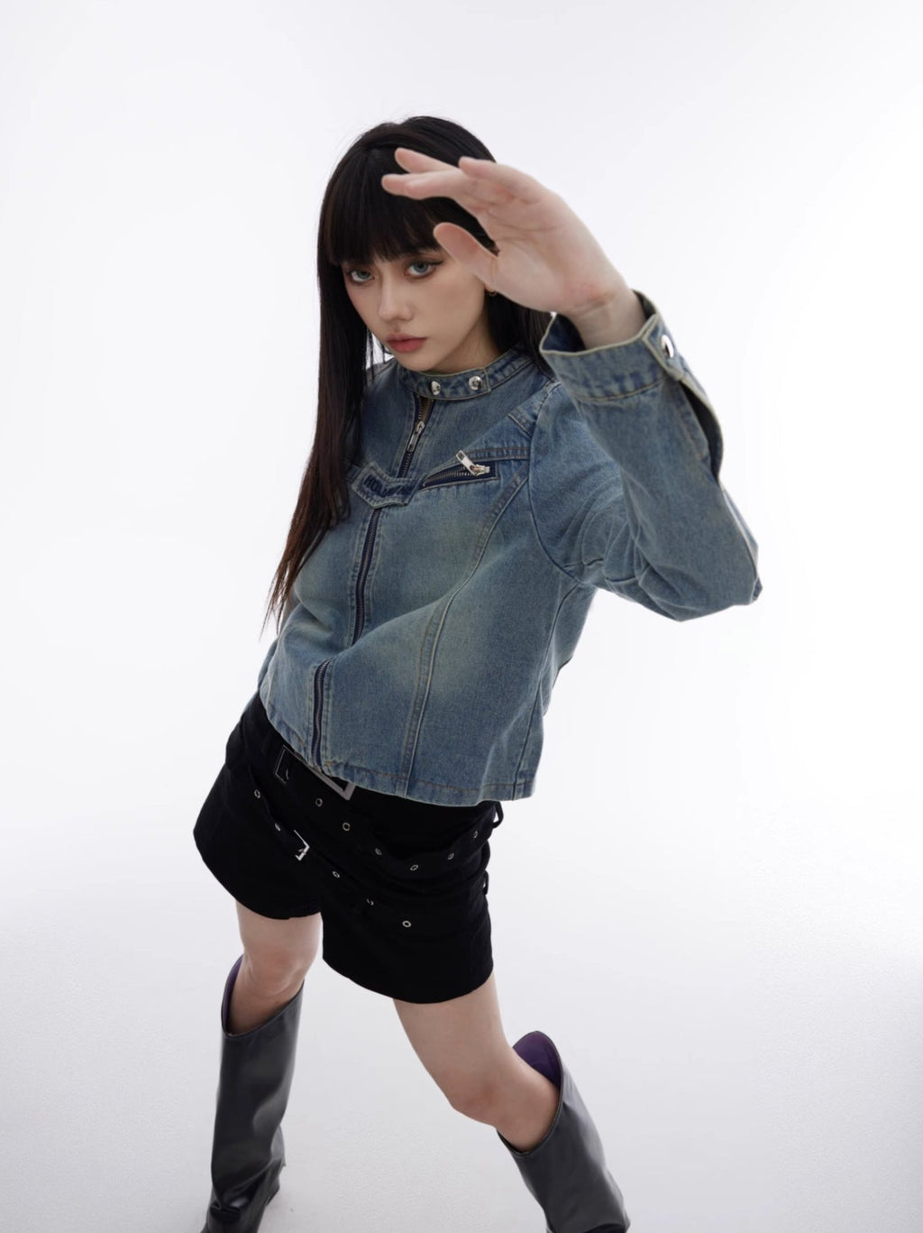 Embroidered Washed Denim Jacket - COPPING THREADS - CT Select