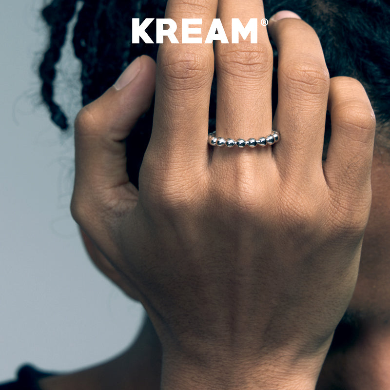 KREAM S925 Sterling Silver Round Bead Chain Ring